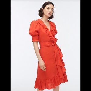 J. Crew Ruffle Wrap Around Dress
